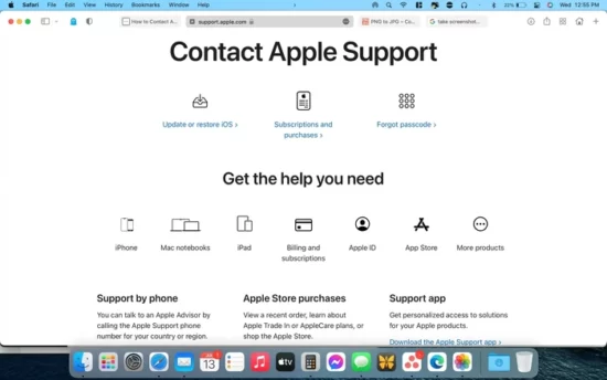 Apple Support Website