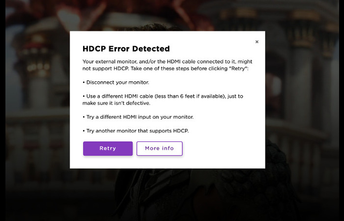 HDCP Error in Roku Issue