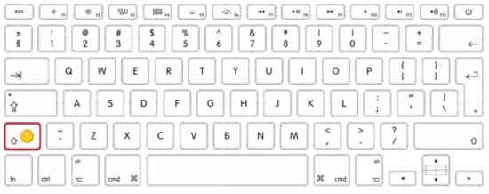 Mac text editor Shift key test