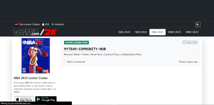 NBA 2K21 Locker Codes