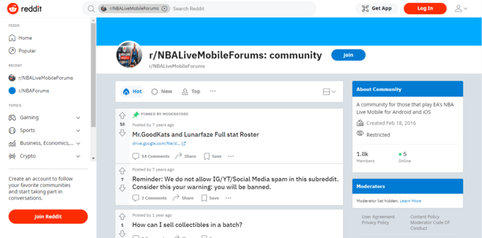 NBA Live Mobile Reddit