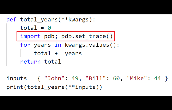 Python pdb debugging