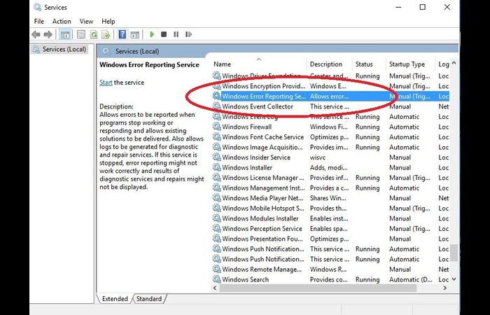 Windows Error Reporting Service