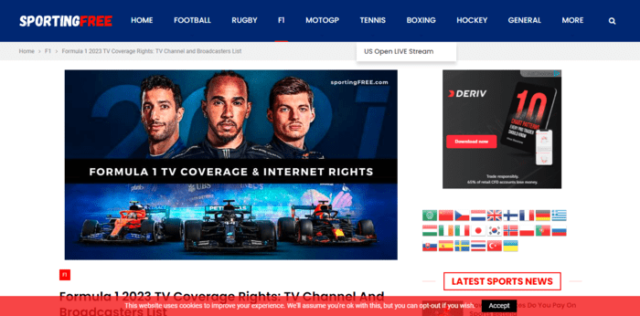 Formula 1 2023 TV Coverage Rights 