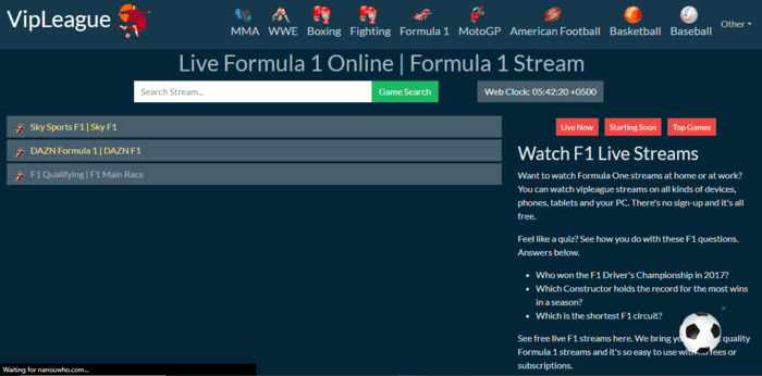 Formula 1 Live Stream vipleague