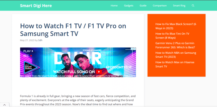 How to Watch F1TV F1TV Pro on Samsung Smart TV