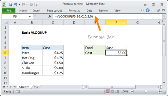 Excel formula bar edit