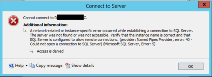 Initial Diagnosis Access Denied on This Server