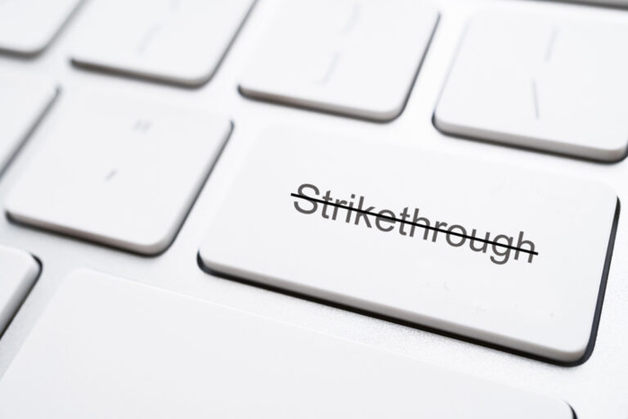 Keyboard shortcut for strikethrough