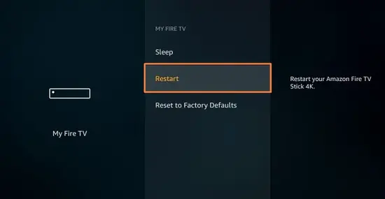 fire stick Reboot the Device and TV