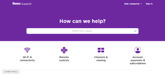 Check Roku Support