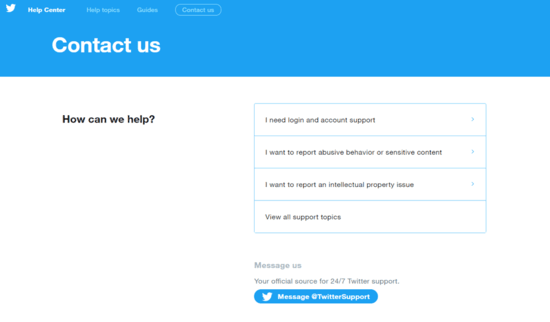 Contact Twitter Support