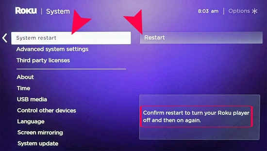 Restart Both Router and Roku Device