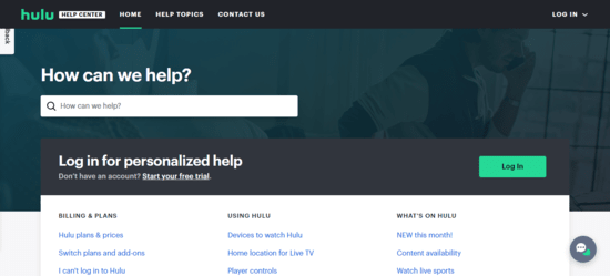 SOLUTION 3 Contact Hulu Support