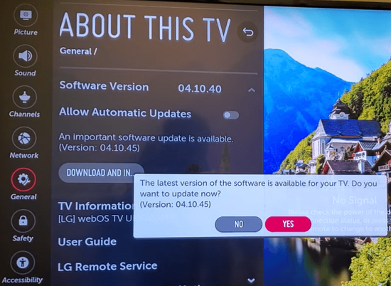 Update LG TV Firmware