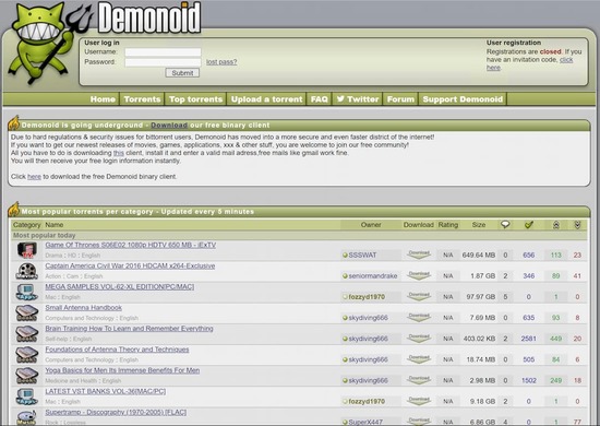 Download Torrents from Demonoid Proxy Sites